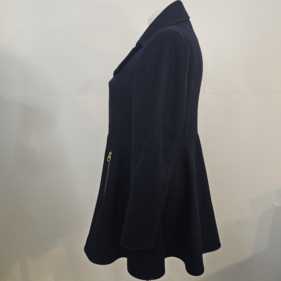 Laundry By Shelli Segal Double Breasted Wool Blend Peplum Coat Navy Blue Sz XL - Picture 5 of 9